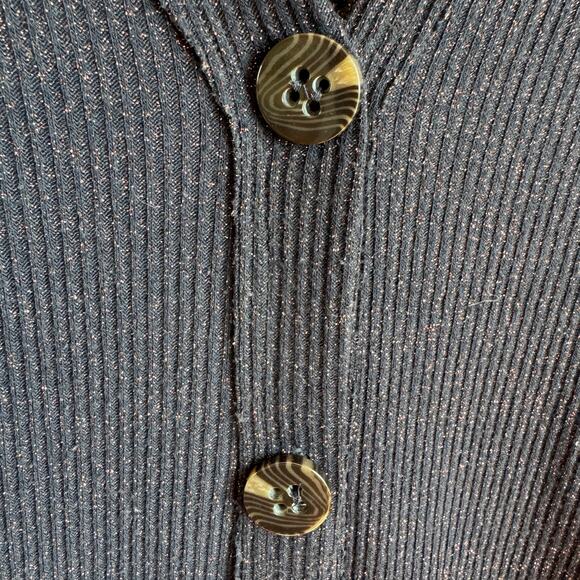 Free People We The Free Ribbed Sparkly Cardigan Duster Lightweight Long Sweater - Picture 7 of 14